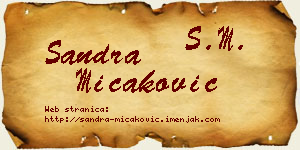 Sandra Micaković vizit kartica